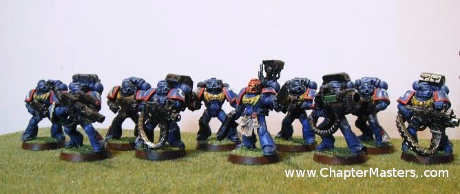 Ultramarine Devistator squad, Space Marine devistator squad, Devistator squad, plastic devistator squad, devistators